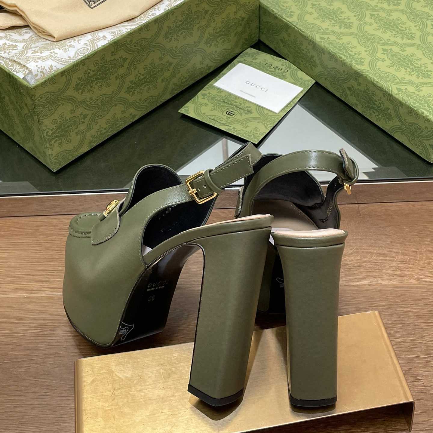 Gucci Women's Horsebit Platform Loafer Slingback - PerfectKickZ