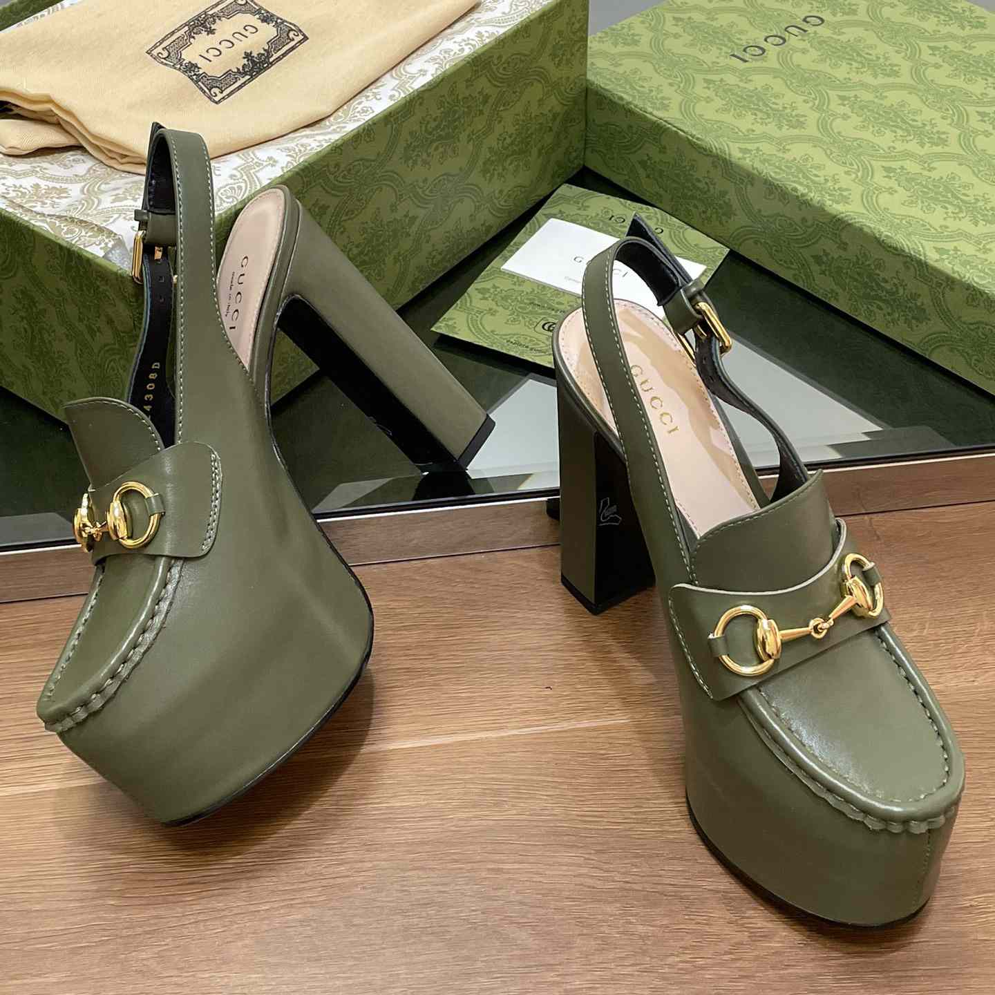Gucci Women's Horsebit Platform Loafer Slingback - PerfectKickZ