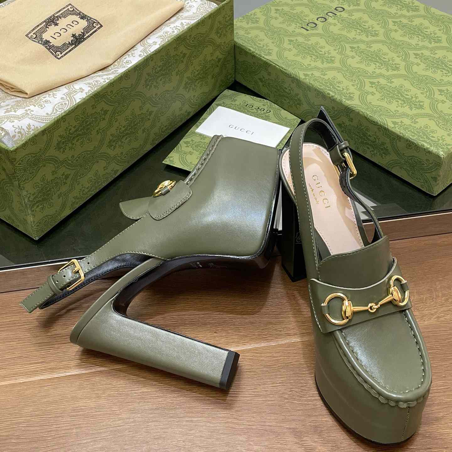 Gucci Women's Horsebit Platform Loafer Slingback - PerfectKickZ
