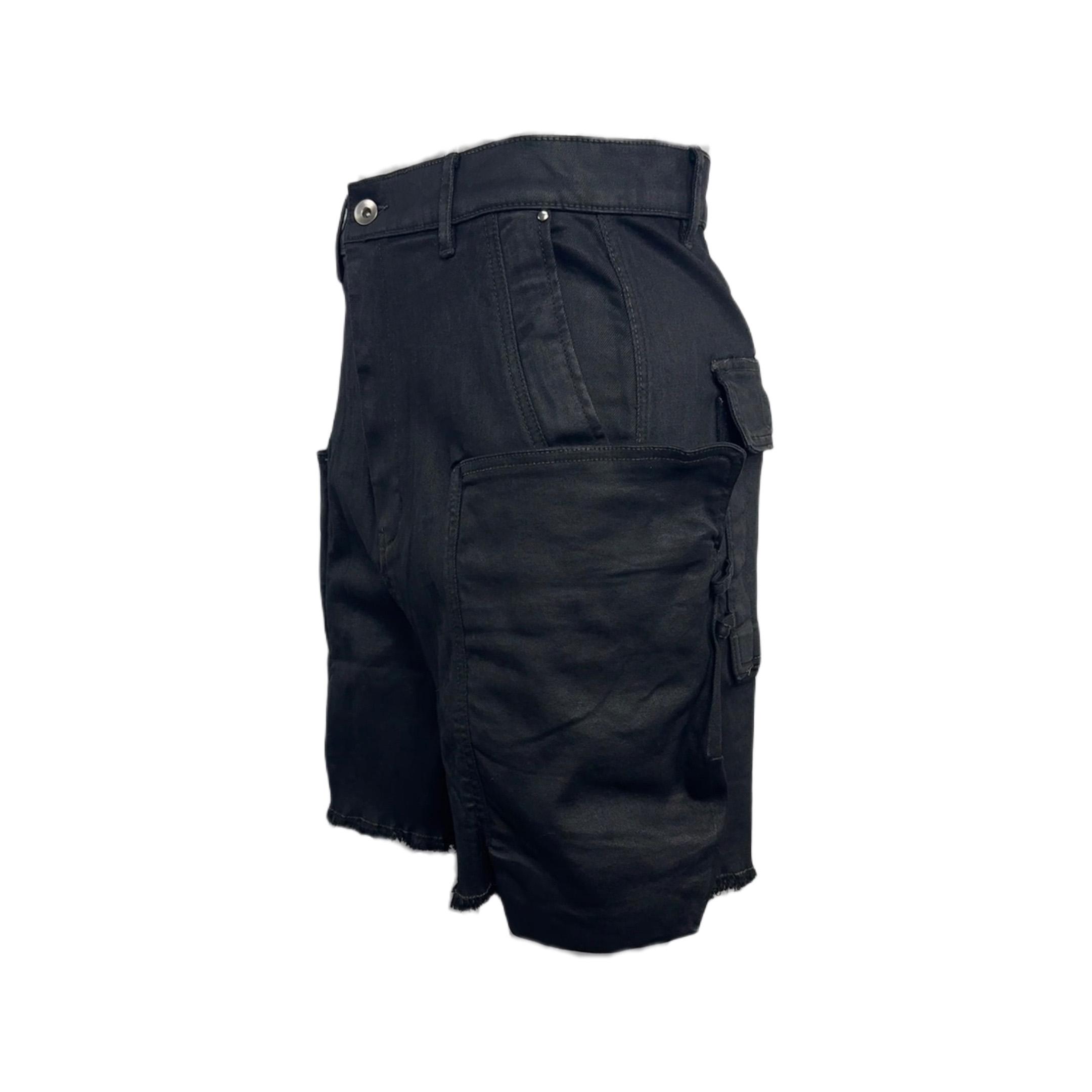 Rick Owens 'stefan' Denim Cargo Shorts - PerfectKickZ
