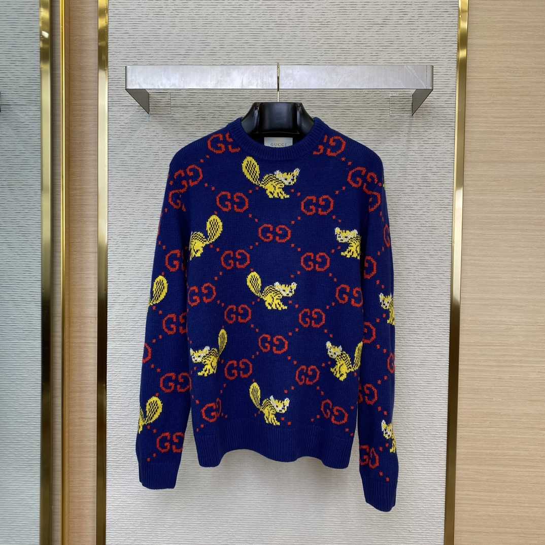Gucci Freya Hartas Gg Animal Wool Sweater - PerfectKickZ