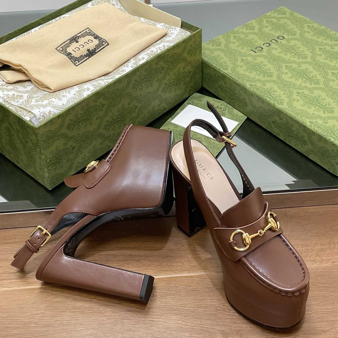 Gucci Women's Horsebit Platform Loafer Slingback - PerfectKickZ