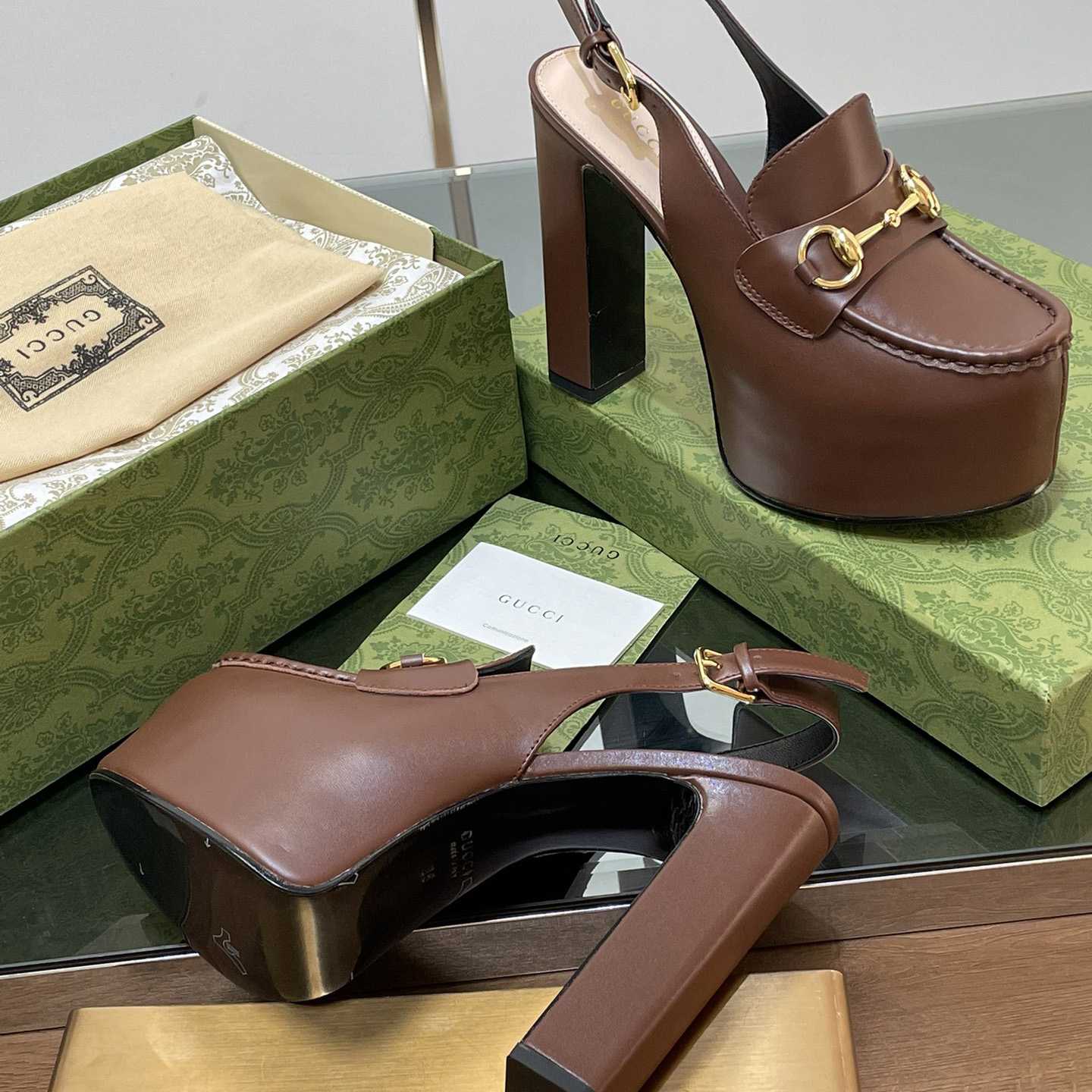 Gucci Women's Horsebit Platform Loafer Slingback - PerfectKickZ