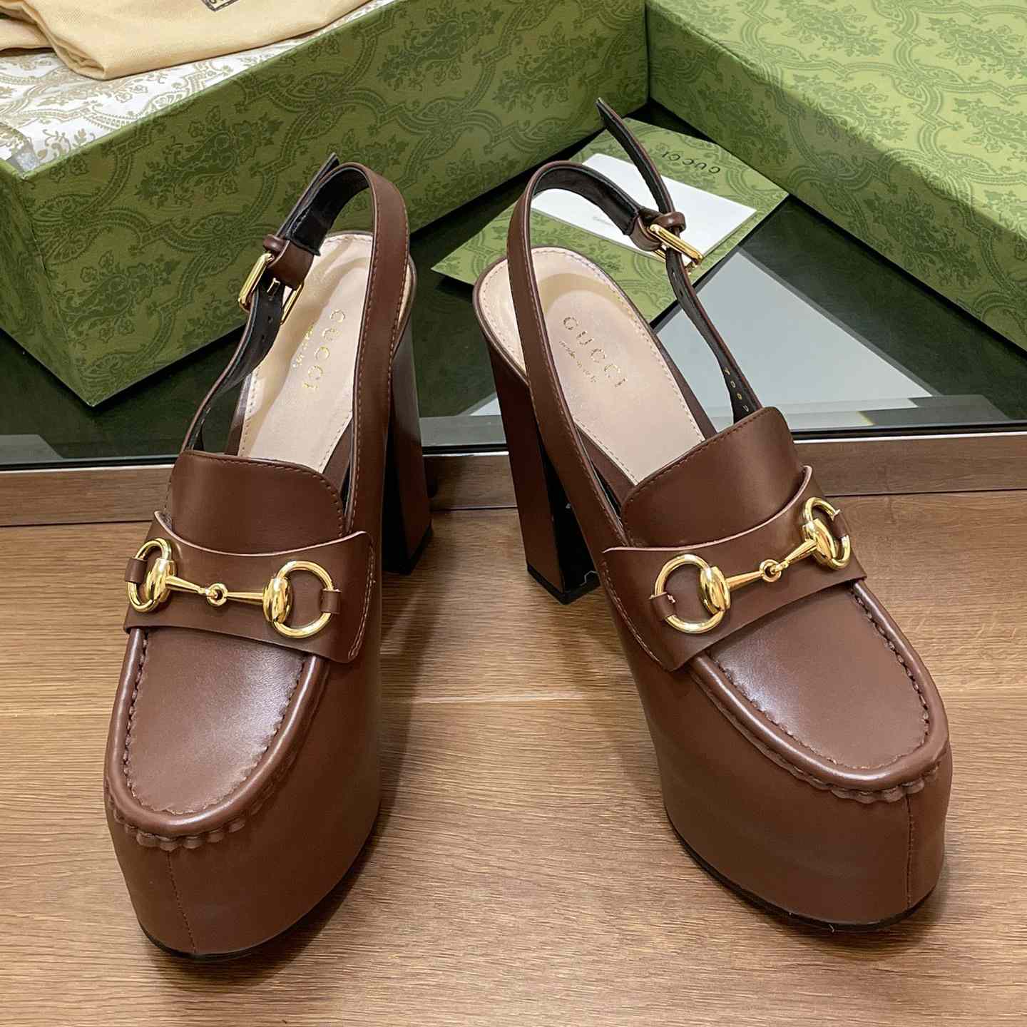 Gucci Women's Horsebit Platform Loafer Slingback - PerfectKickZ