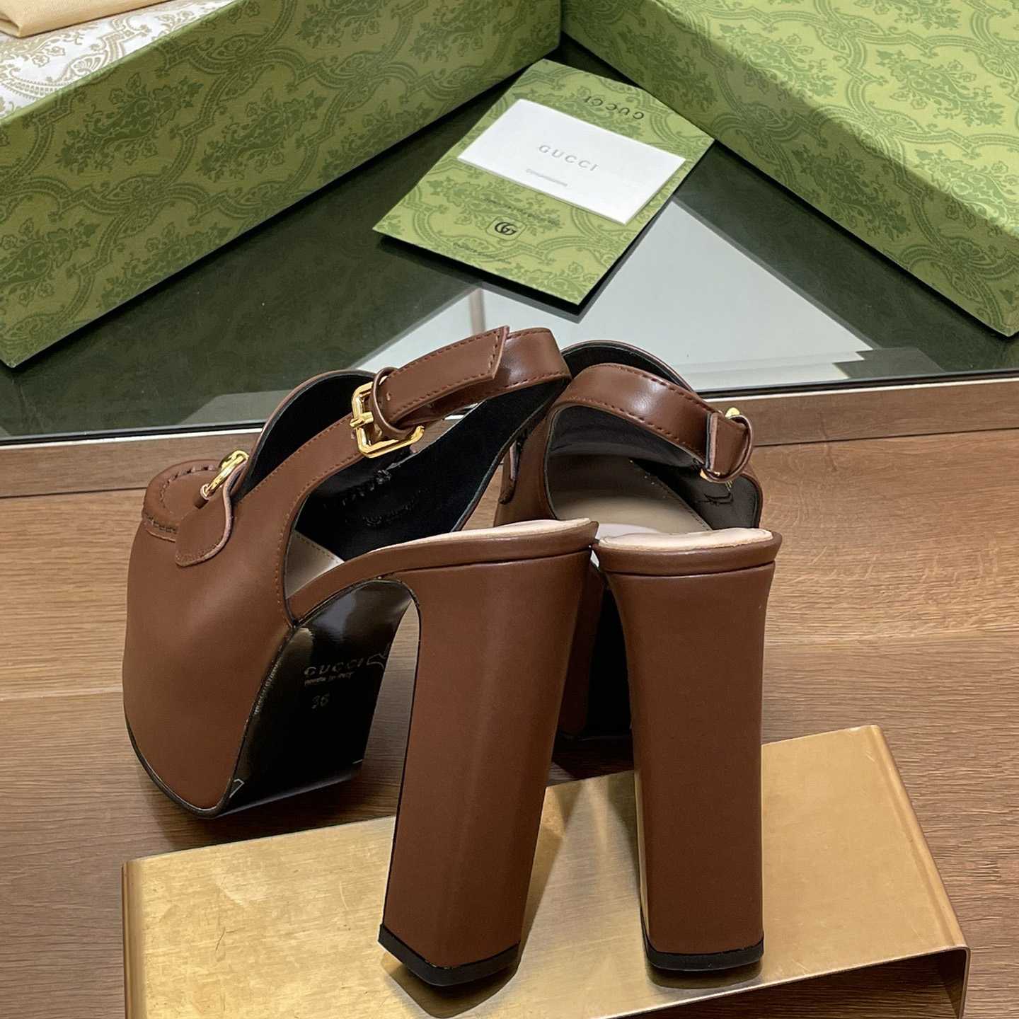 Gucci Women's Horsebit Platform Loafer Slingback - PerfectKickZ