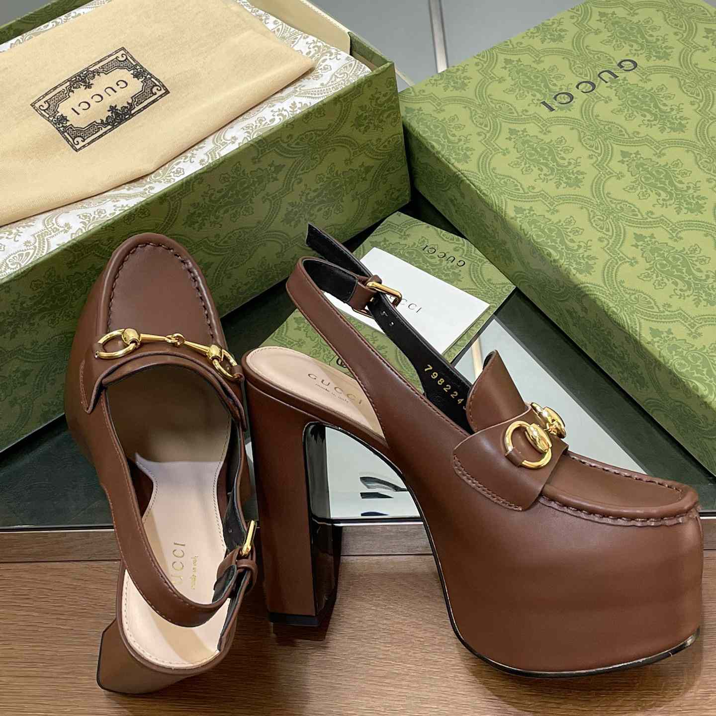 Gucci Women's Horsebit Platform Loafer Slingback - PerfectKickZ