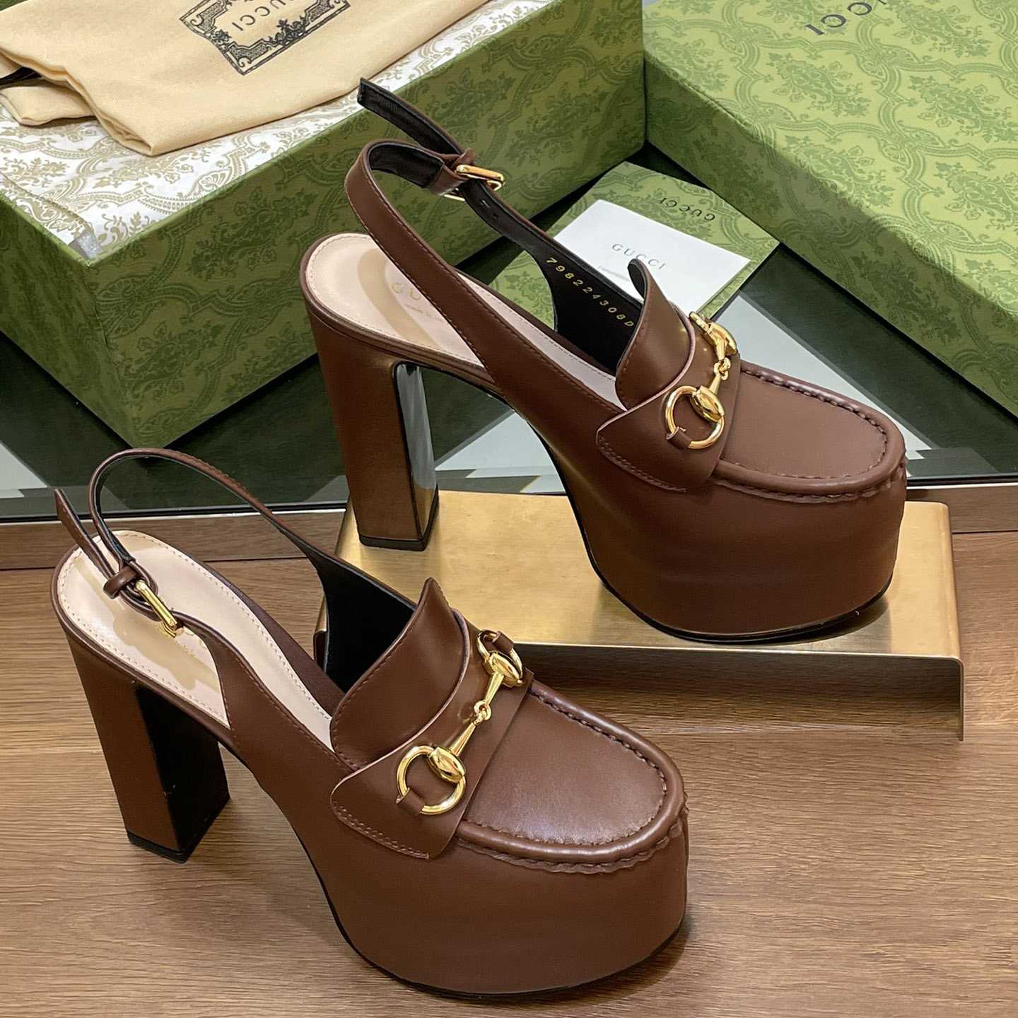 Gucci Women's Horsebit Platform Loafer Slingback - PerfectKickZ
