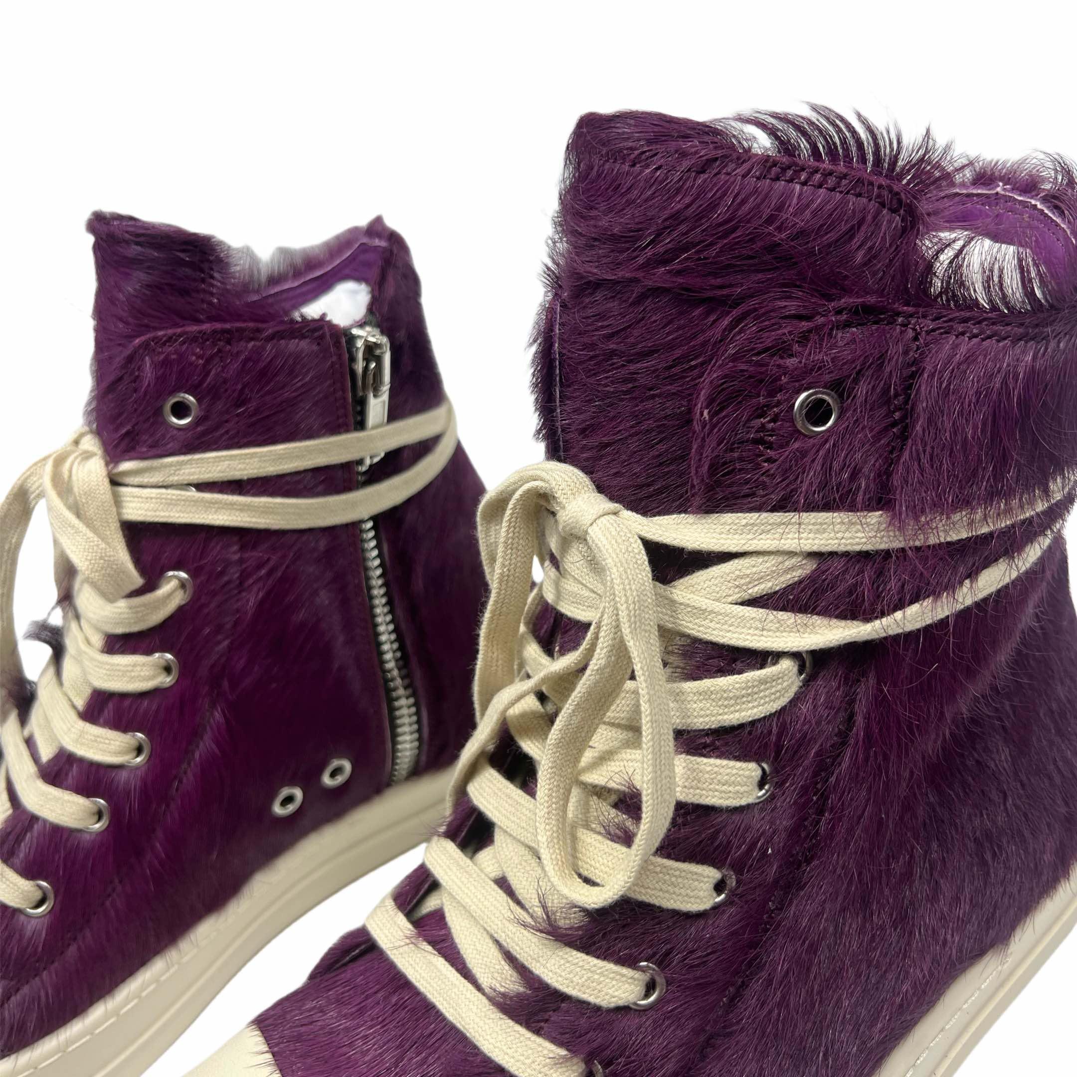 Rick Owens Purple Fur Sneakers - PerfectKickZ