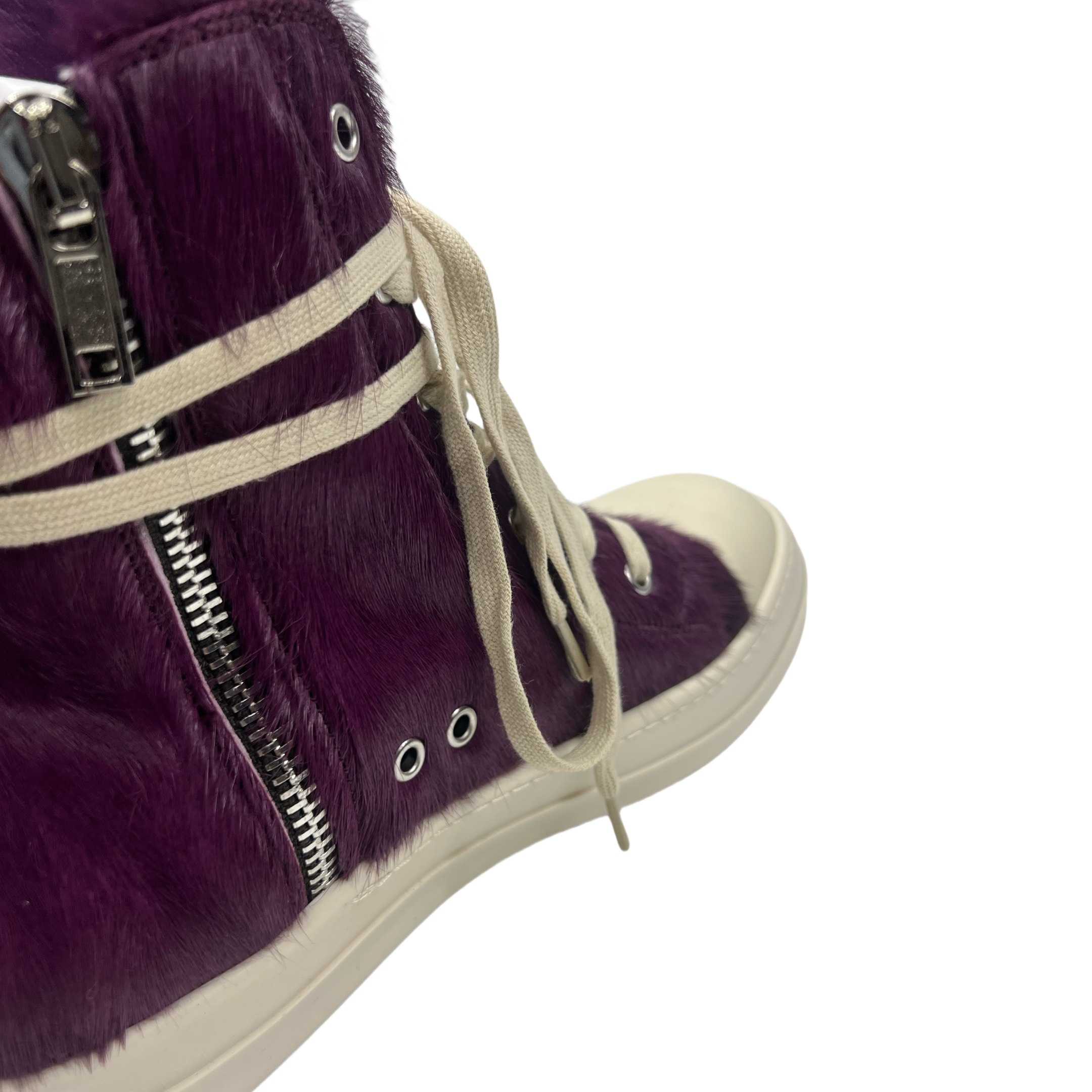 Rick Owens Purple Fur Sneakers - PerfectKickZ