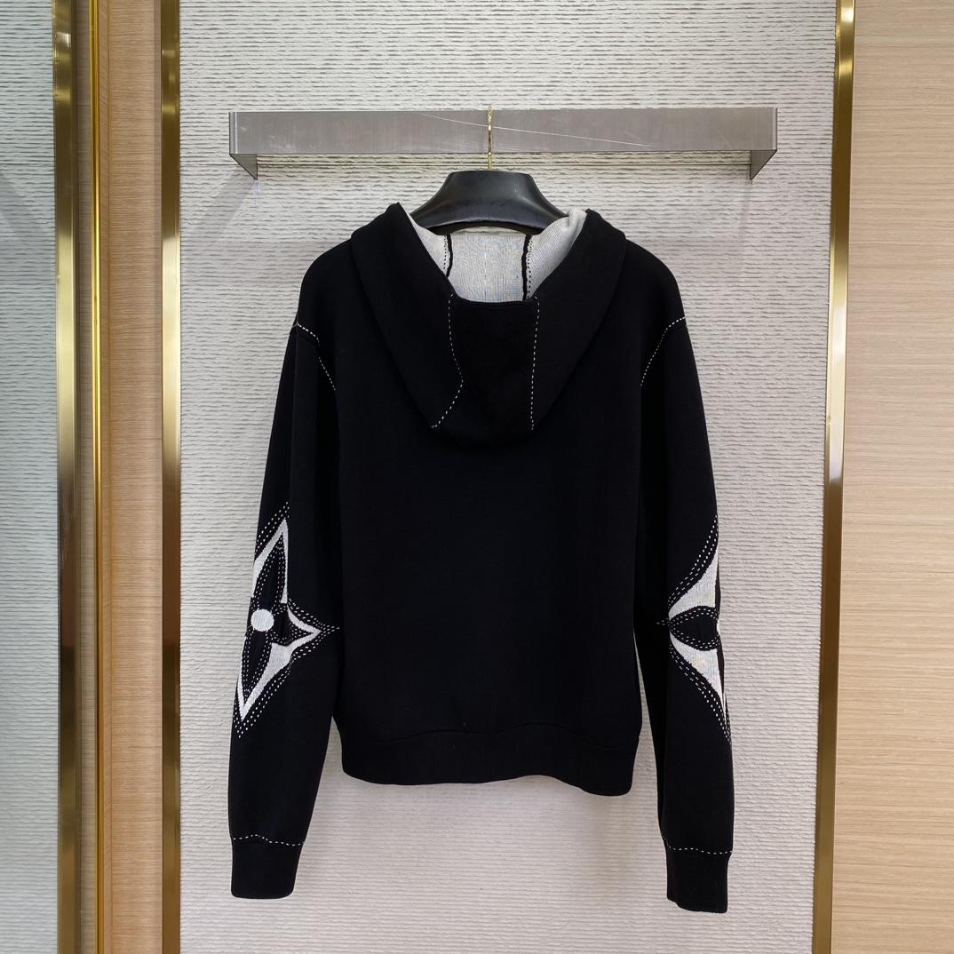 Louis Vuitton Graphic Intarsia Zipped Cotton Hoodie   1AFXKW - PerfectKickZ