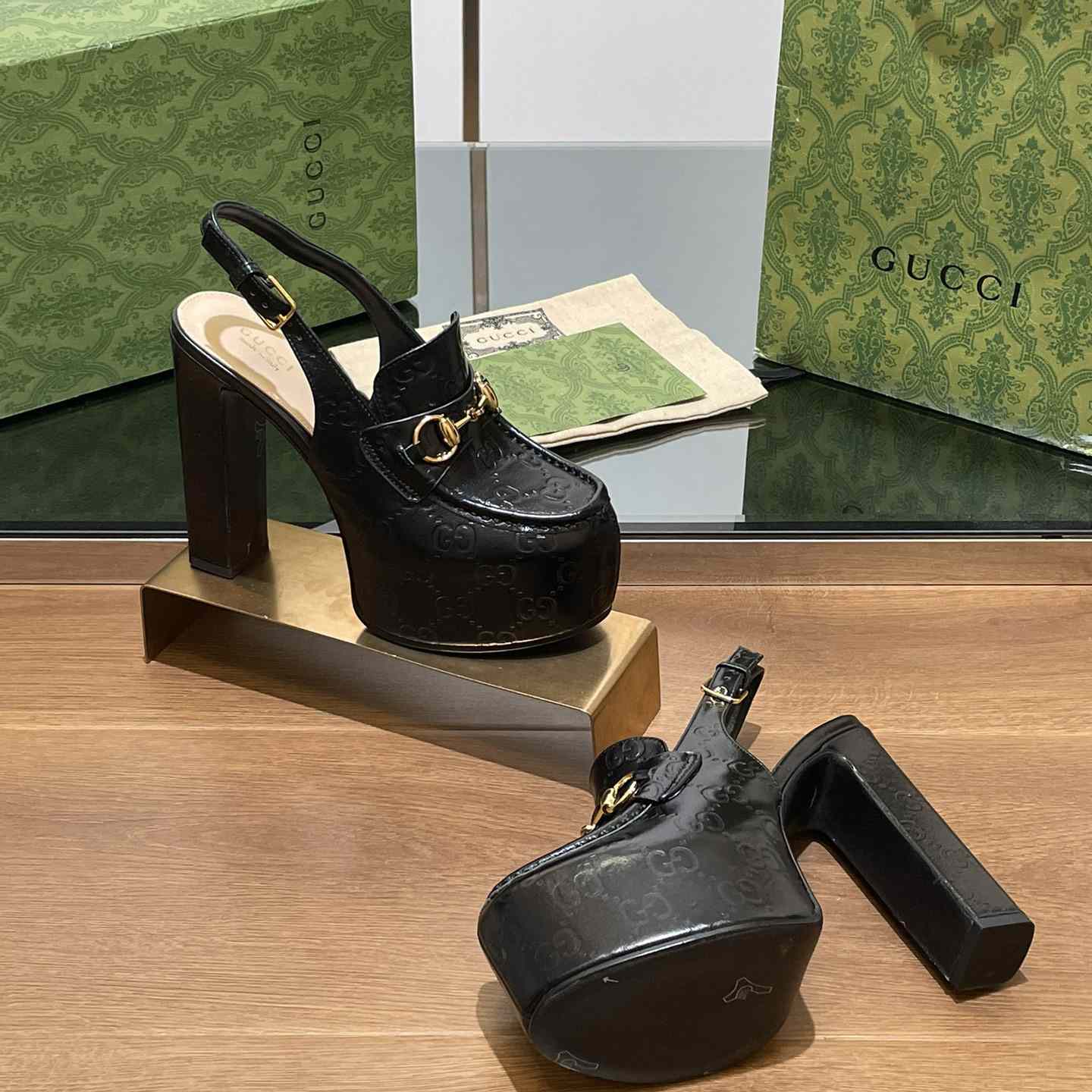 Gucci Women's Horsebit Platform Loafer Slingback - PerfectKickZ