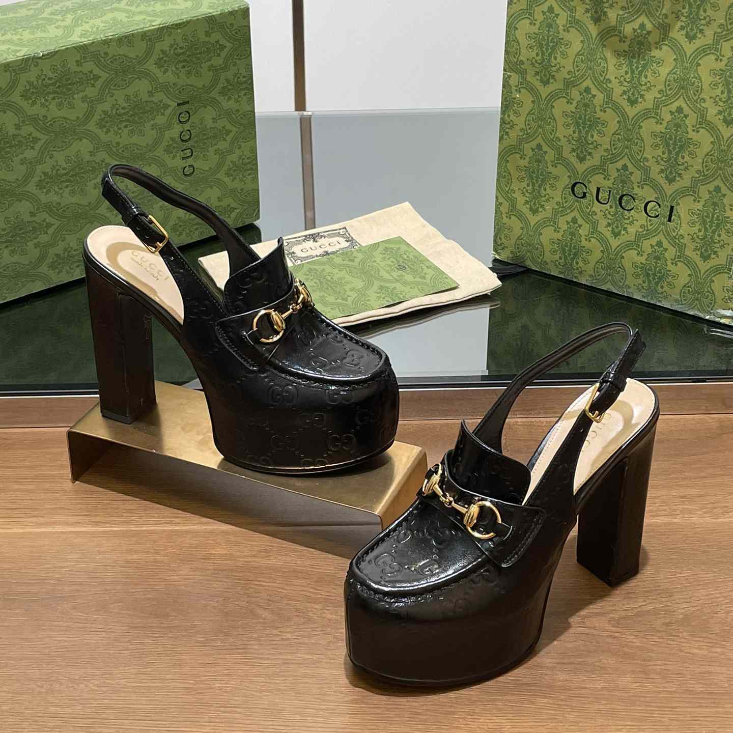 Gucci Women's Horsebit Platform Loafer Slingback - PerfectKickZ