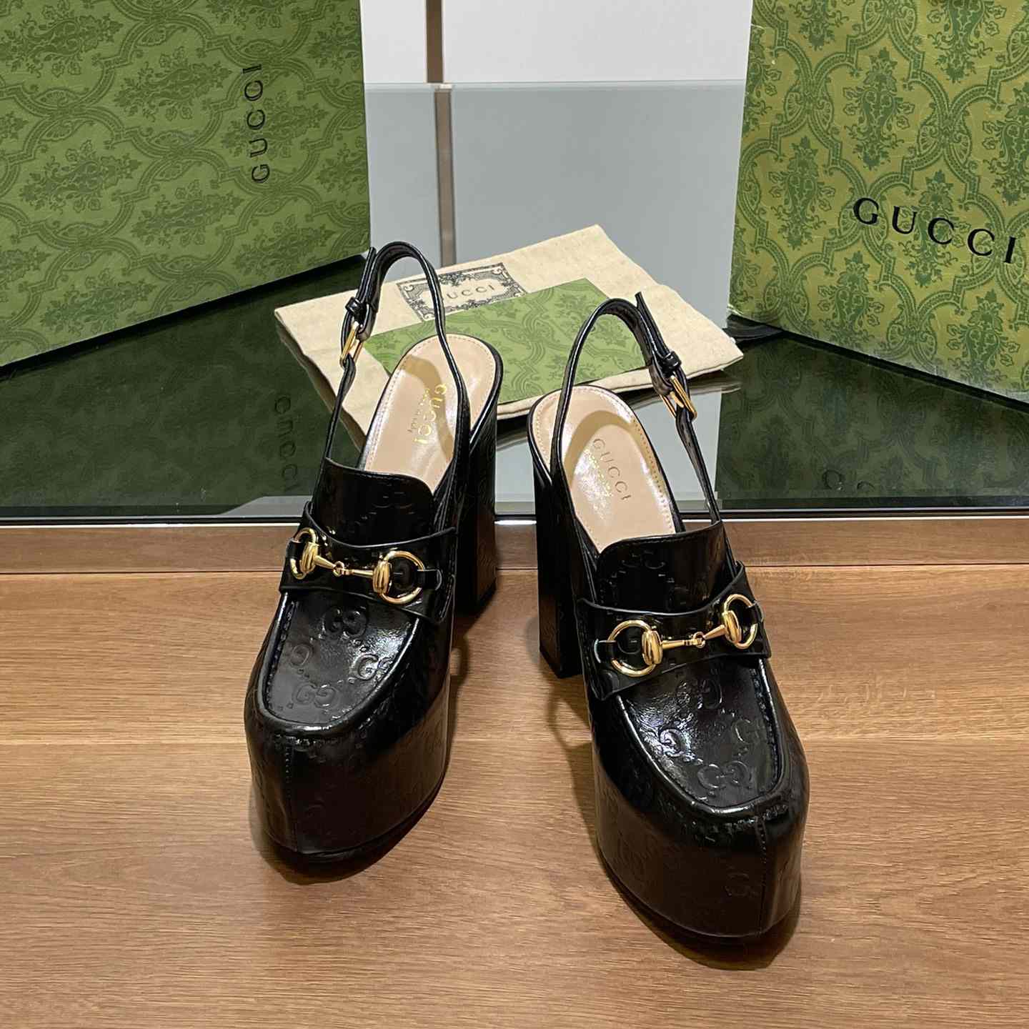 Gucci Women's Horsebit Platform Loafer Slingback - PerfectKickZ