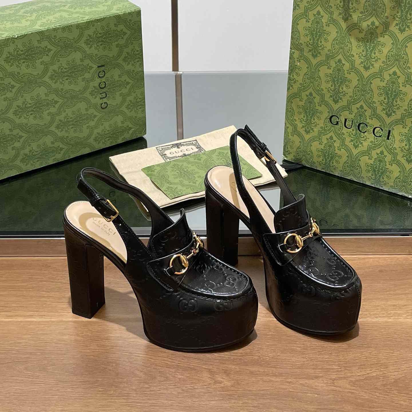 Gucci Women's Horsebit Platform Loafer Slingback - PerfectKickZ
