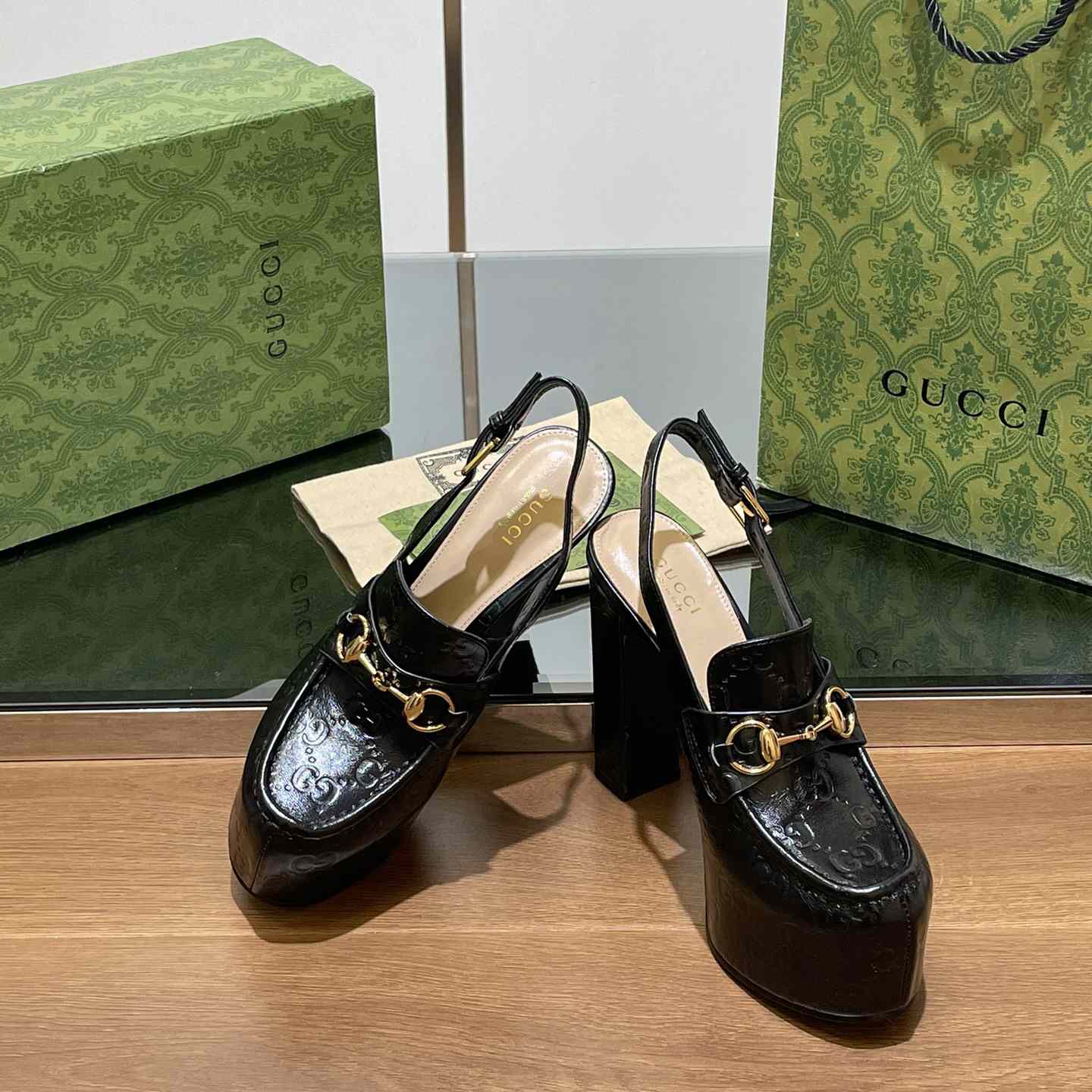 Gucci Women's Horsebit Platform Loafer Slingback - PerfectKickZ