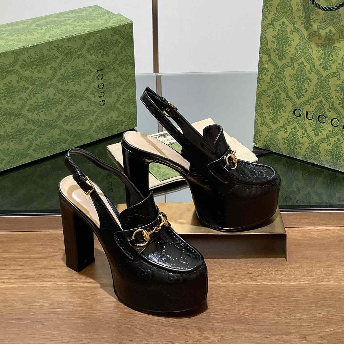 Gucci Women's Horsebit Platform Loafer Slingback - PerfectKickZ