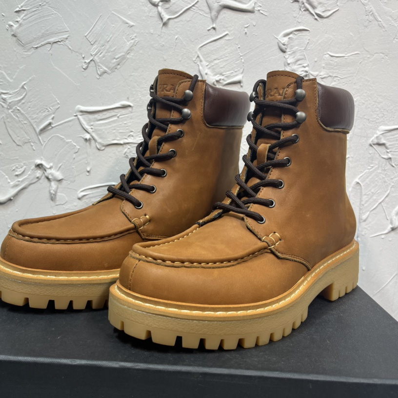 Prada Lug-sole Leather Boots - PerfectKickZ