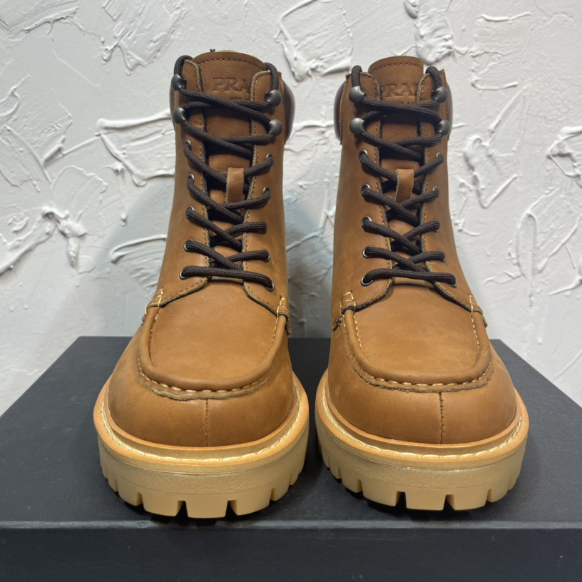 Prada Lug-sole Leather Boots - PerfectKickZ