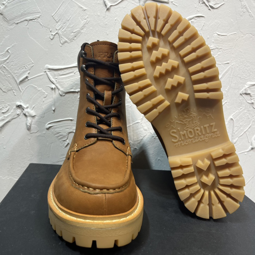 Prada Lug-sole Leather Boots - PerfectKickZ
