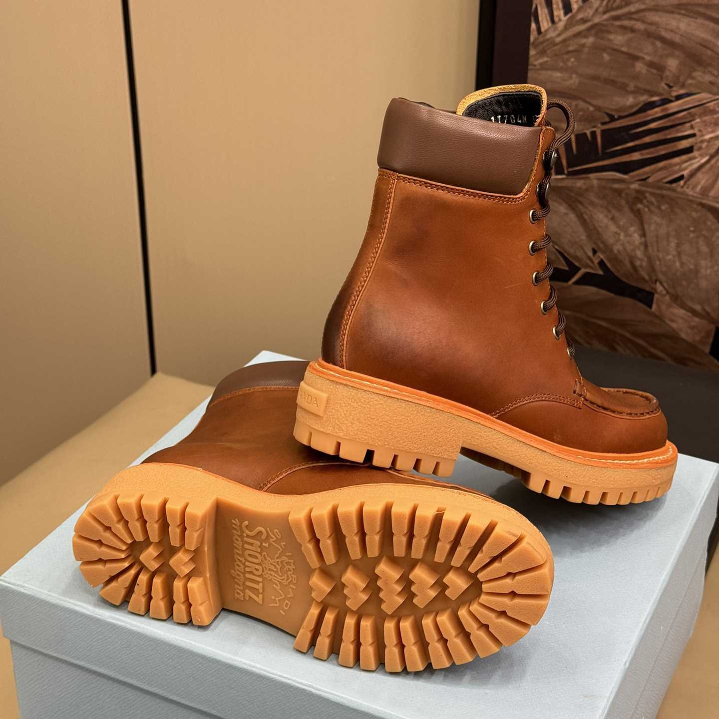 Prada Lug-sole Leather Boots - PerfectKickZ
