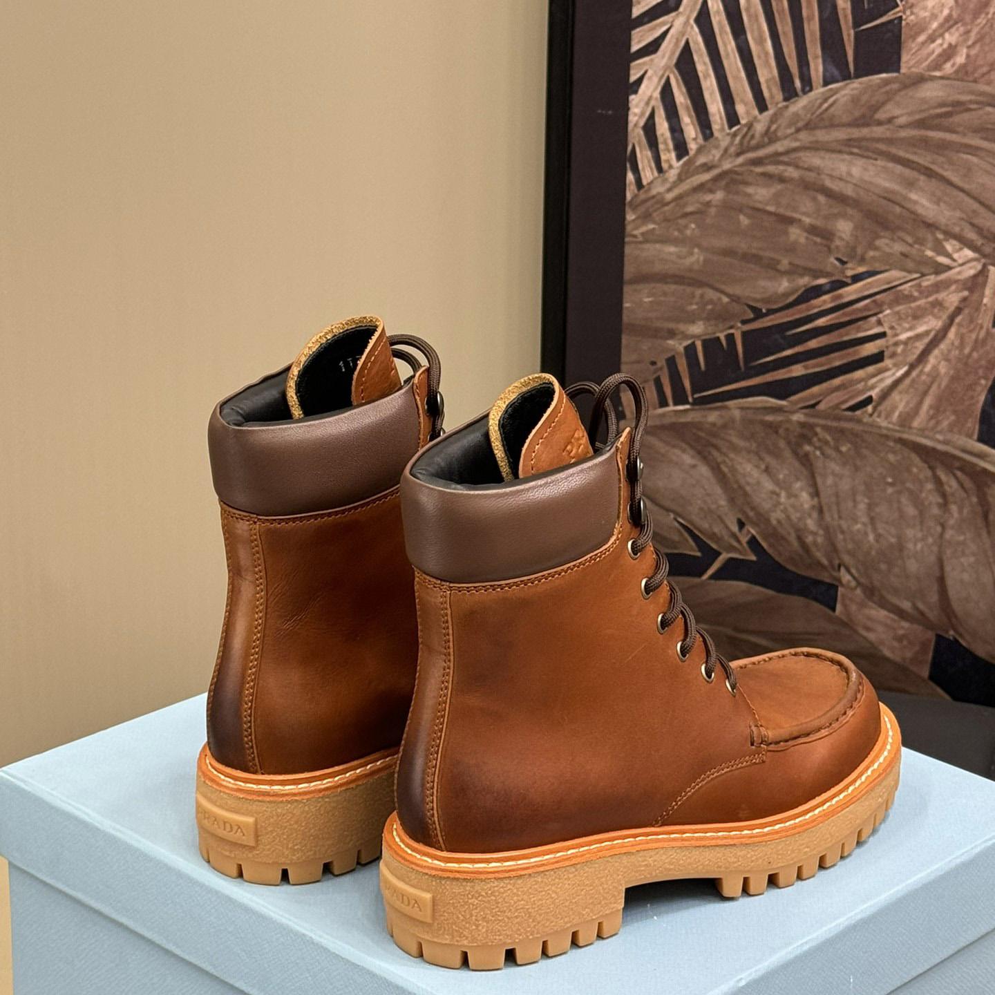 Prada Lug-sole Leather Boots - PerfectKickZ