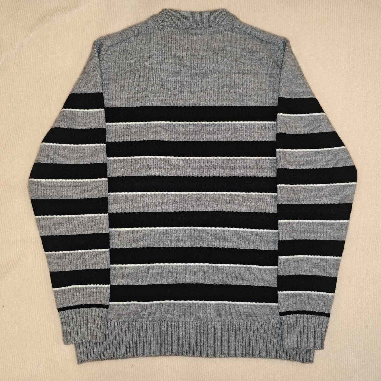 Celine Striped Triomphe Crew Neck Sweater In Wool - PerfectKickZ