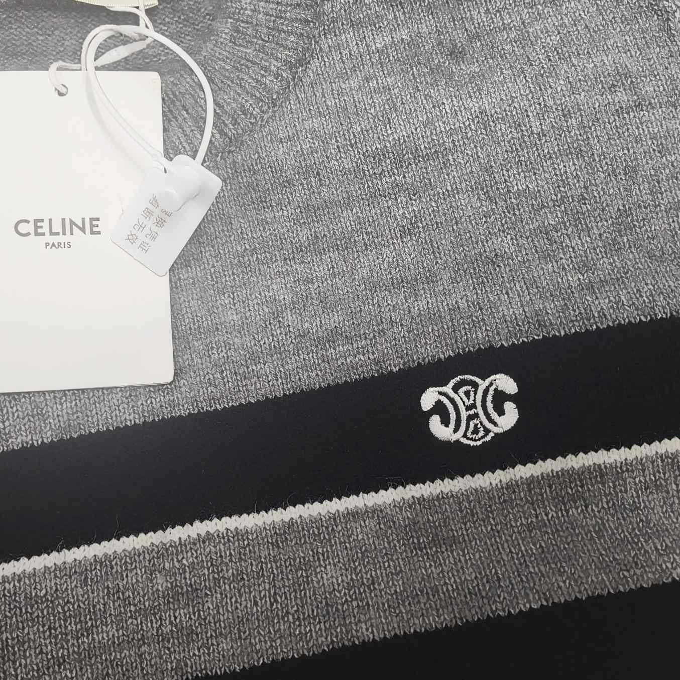 Celine Striped Triomphe Crew Neck Sweater In Wool - PerfectKickZ