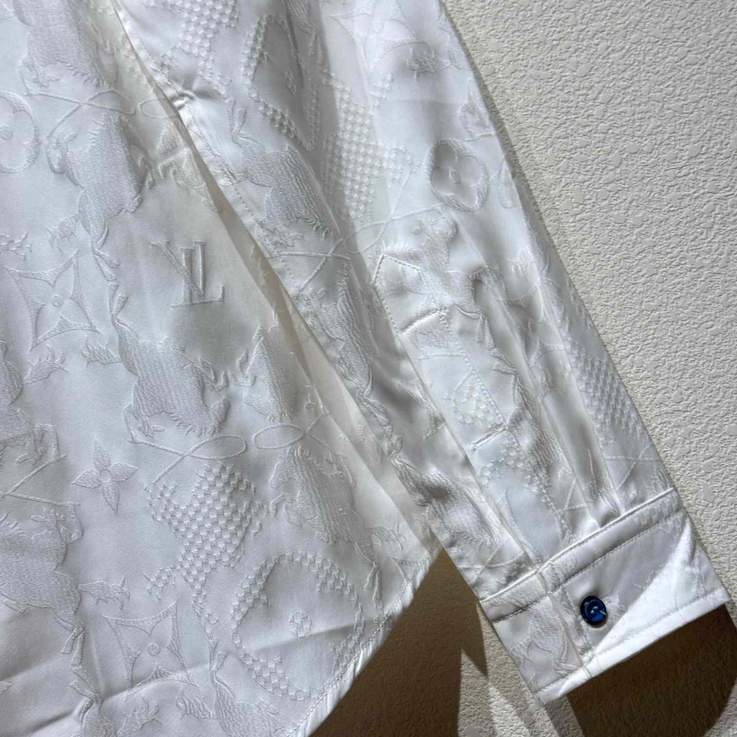 Louis Vuitton Long-Sleeved Jacquard Silk Shirt   1AFWS6 - PerfectKickZ