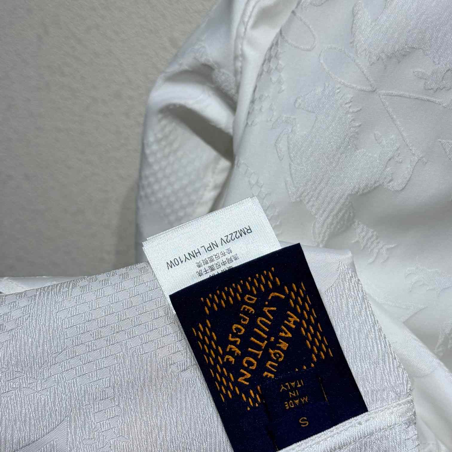 Louis Vuitton Long-Sleeved Jacquard Silk Shirt   1AFWS6 - PerfectKickZ