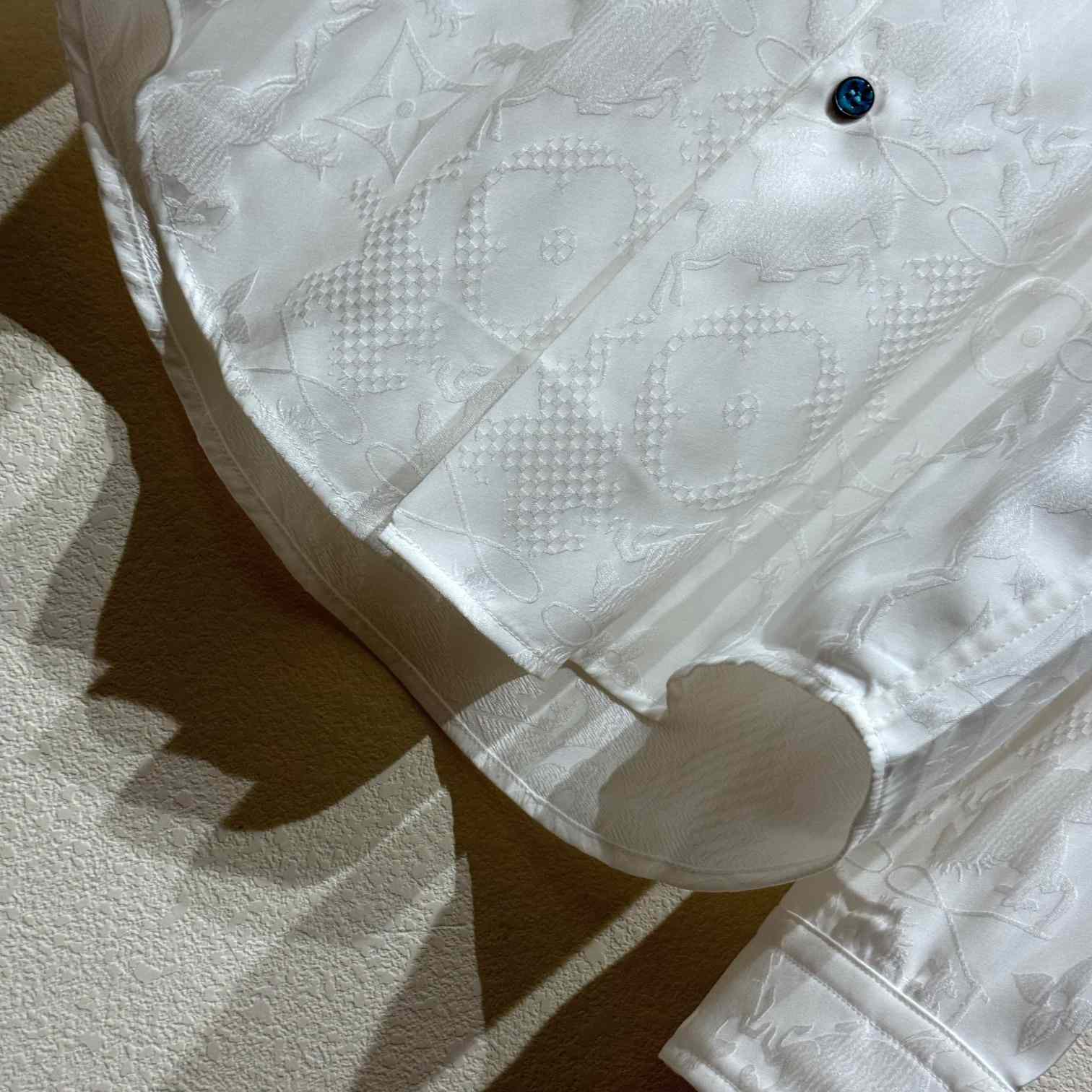 Louis Vuitton Long-Sleeved Jacquard Silk Shirt   1AFWS6 - PerfectKickZ