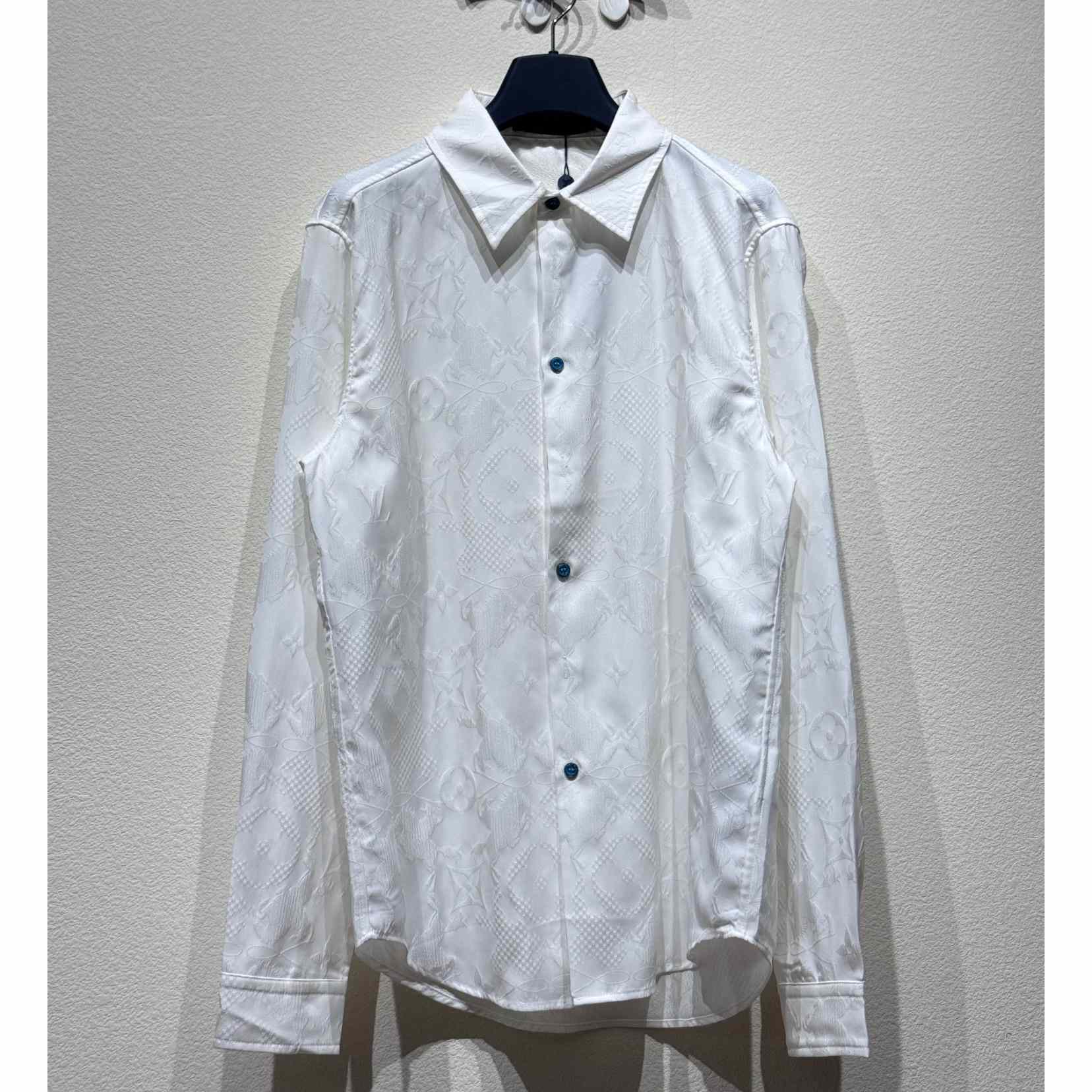 Louis Vuitton Long-Sleeved Jacquard Silk Shirt   1AFWS6 - PerfectKickZ