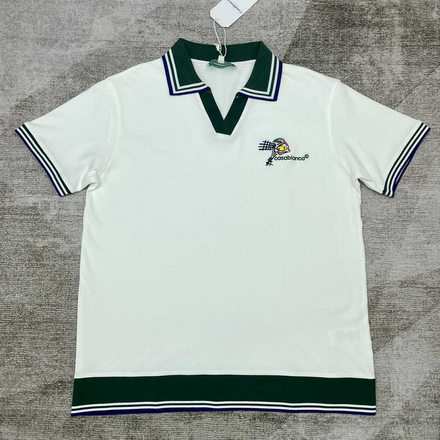 Casablanca Croquis De Tennis Piqué Polo Shirt   c884 - PerfectKickZ