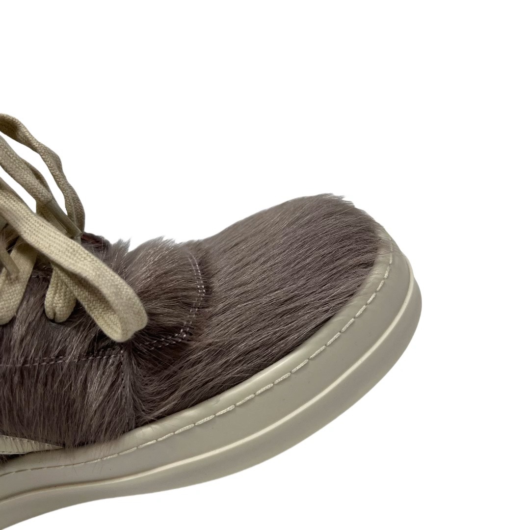 Rick Owens Geobasket Cow Fur Pale Pink Boots - PerfectKickZ