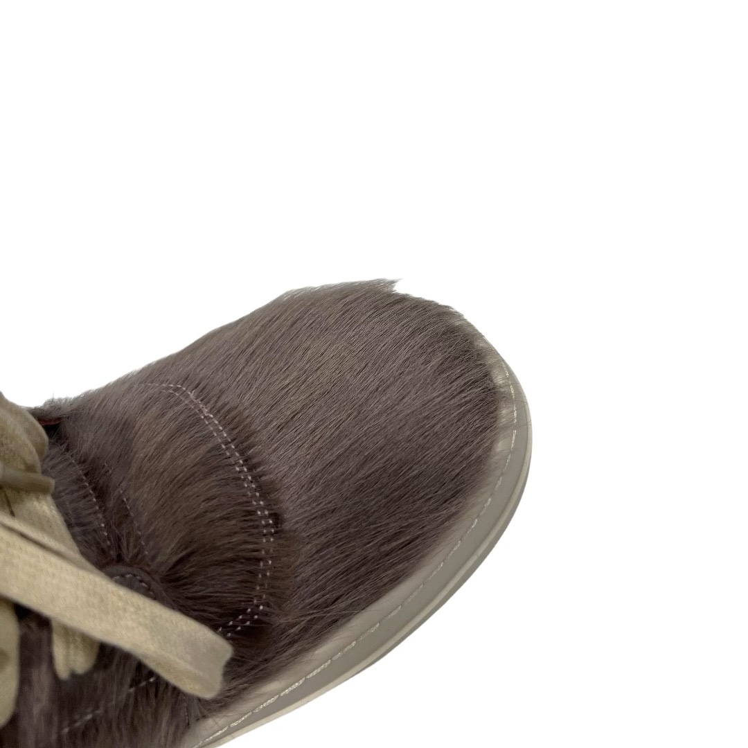 Rick Owens Geobasket Cow Fur Pale Pink Boots - PerfectKickZ