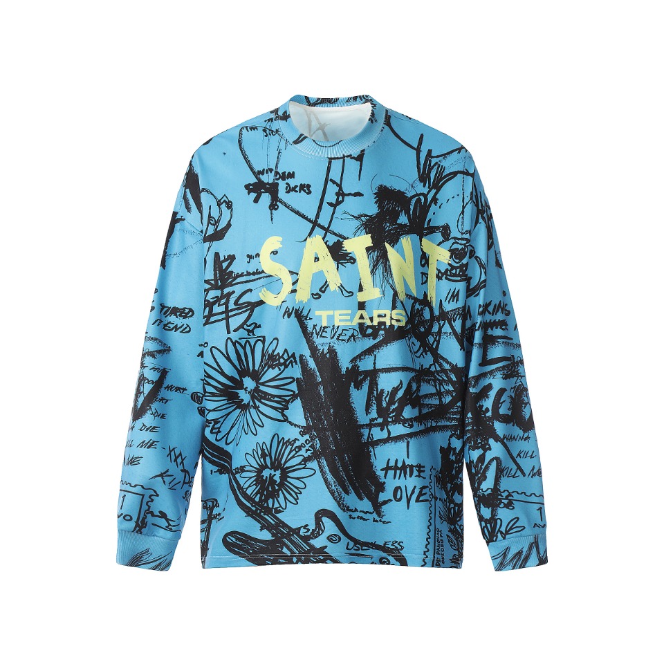Saint Michael Printed Long Sleeve T-Shirt - PerfectKickZ