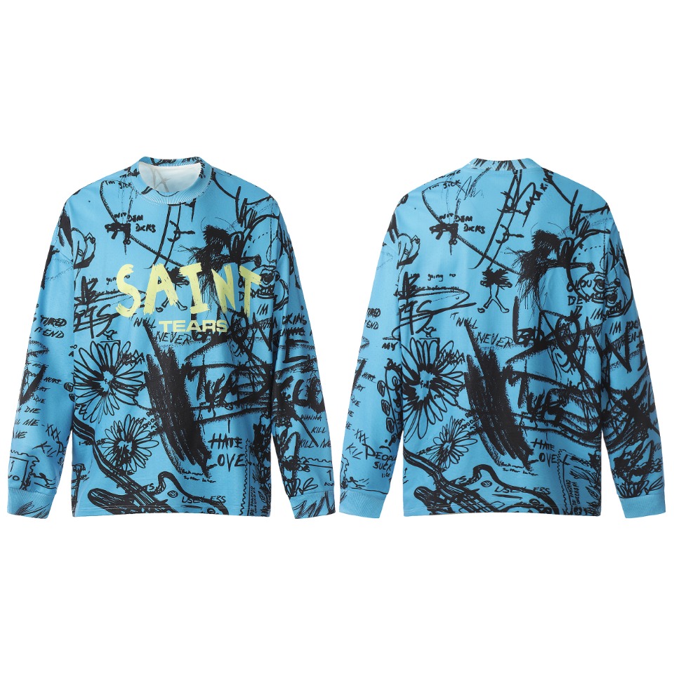 Saint Michael Printed Long Sleeve T-Shirt - PerfectKickZ
