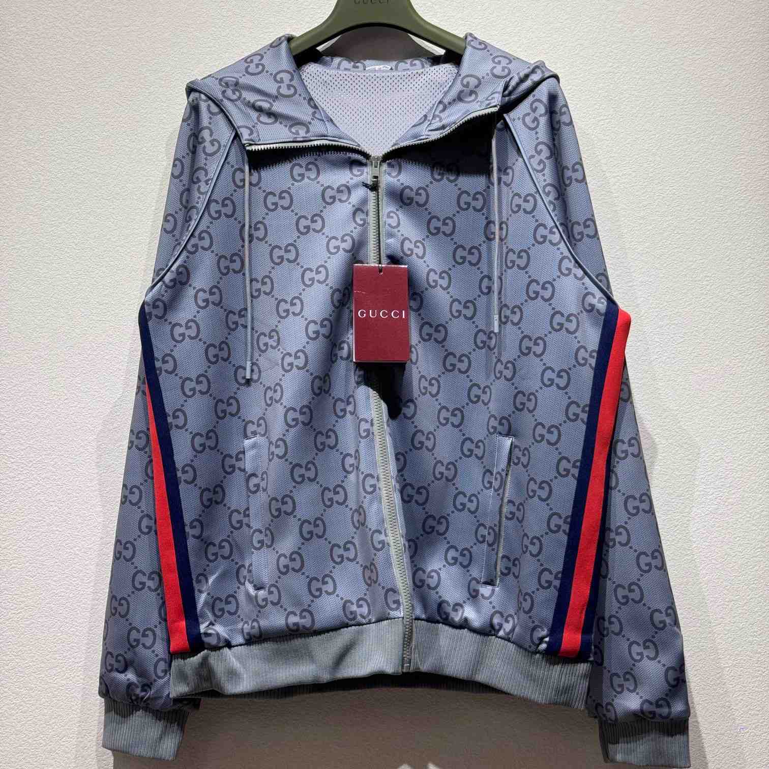 Gucci Jumbo GG Zip Jacket With Web - PerfectKickZ