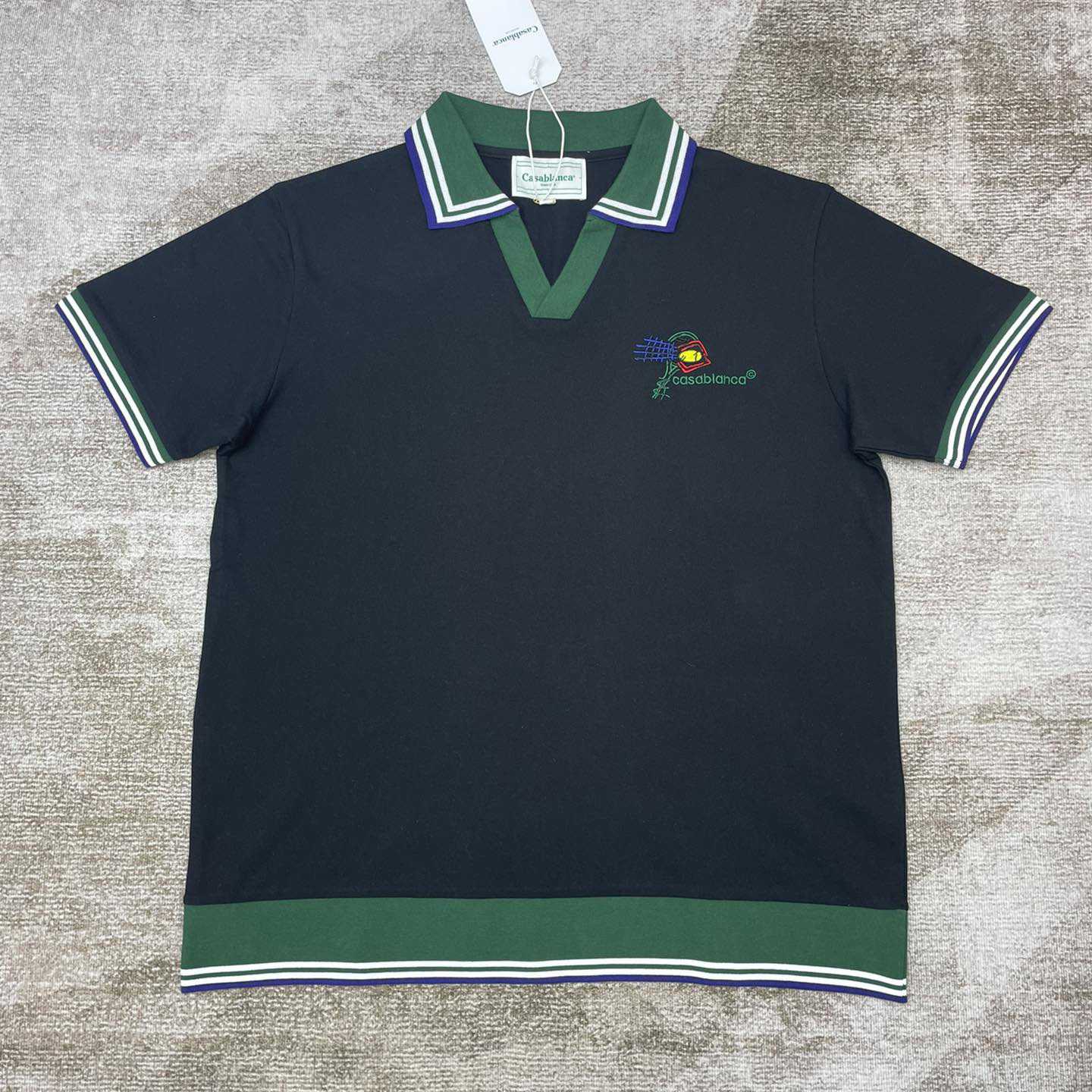 Casablanca Croquis De Tennis Piqué Polo Shirt   c885 - PerfectKickZ
