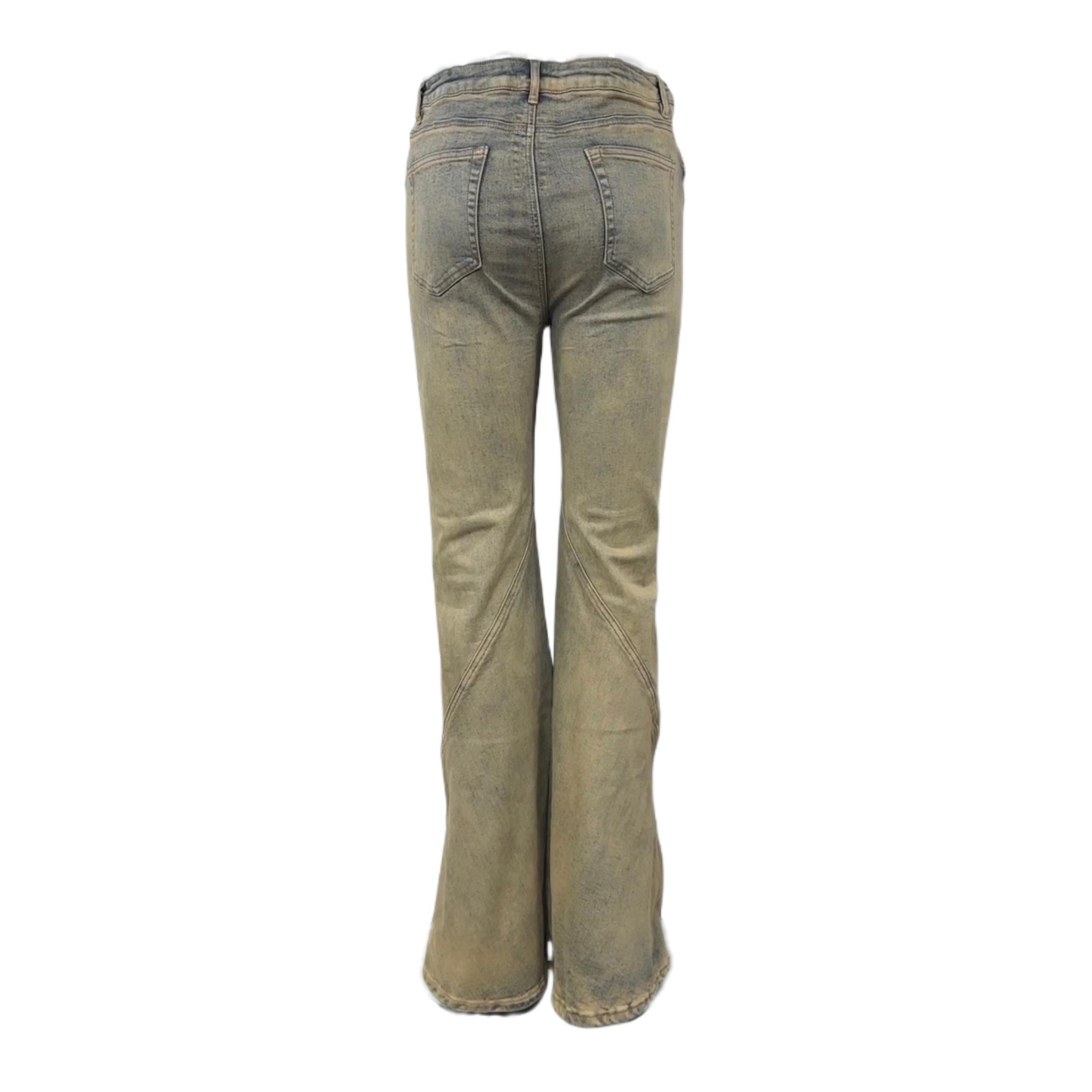 Rick Owens DRKSHDW Gray Porterville Bias Bootcut Jeans - PerfectKickZ