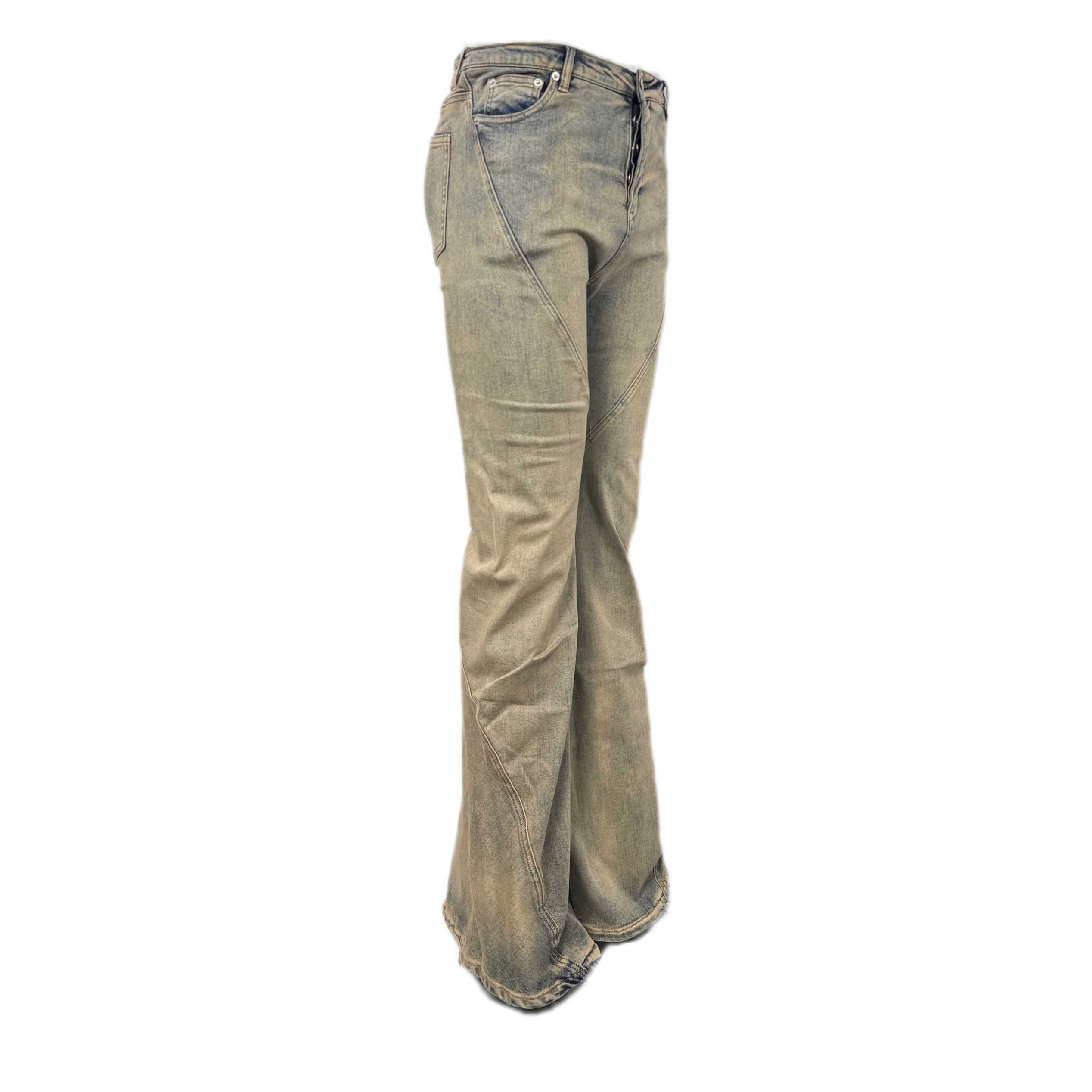 Rick Owens DRKSHDW Gray Porterville Bias Bootcut Jeans - PerfectKickZ