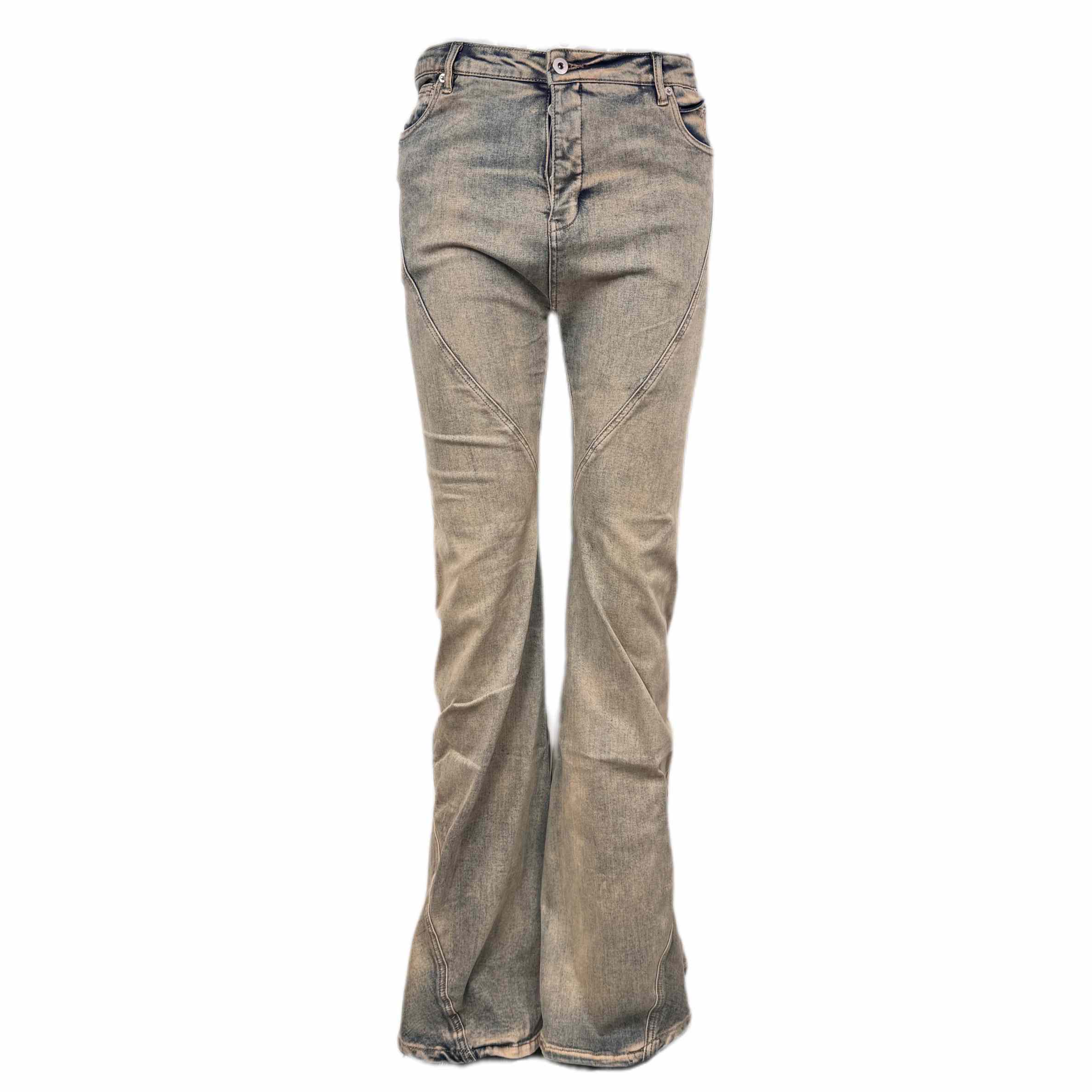 Rick Owens DRKSHDW Gray Porterville Bias Bootcut Jeans - PerfectKickZ