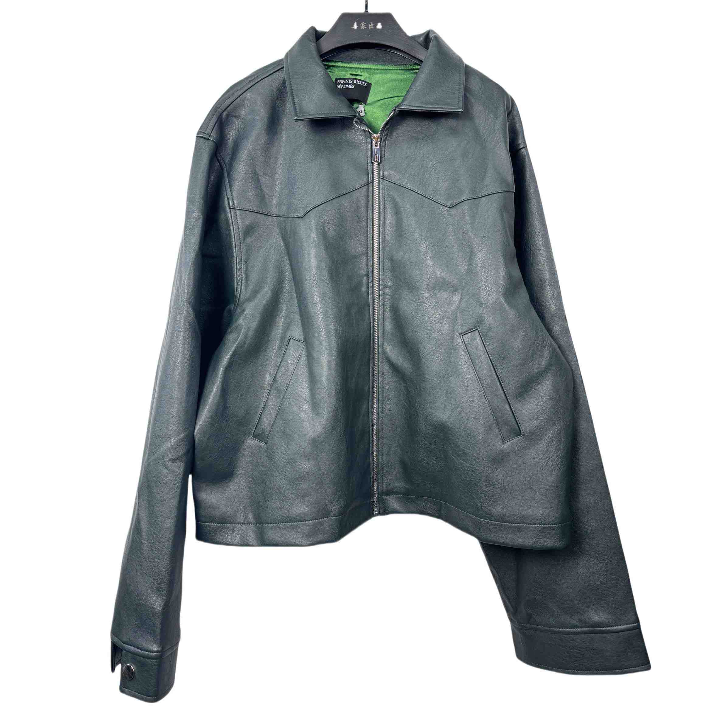 Enfants Riches Deprimes Green Western Leather Jacket - PerfectKickZ