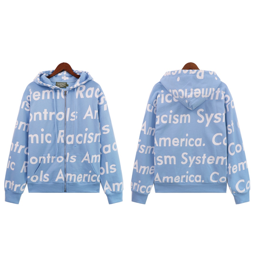 Denim Tears x Arthur Jafa Systemic Racism Controls America Zip Up Hoodie - PerfectKickZ