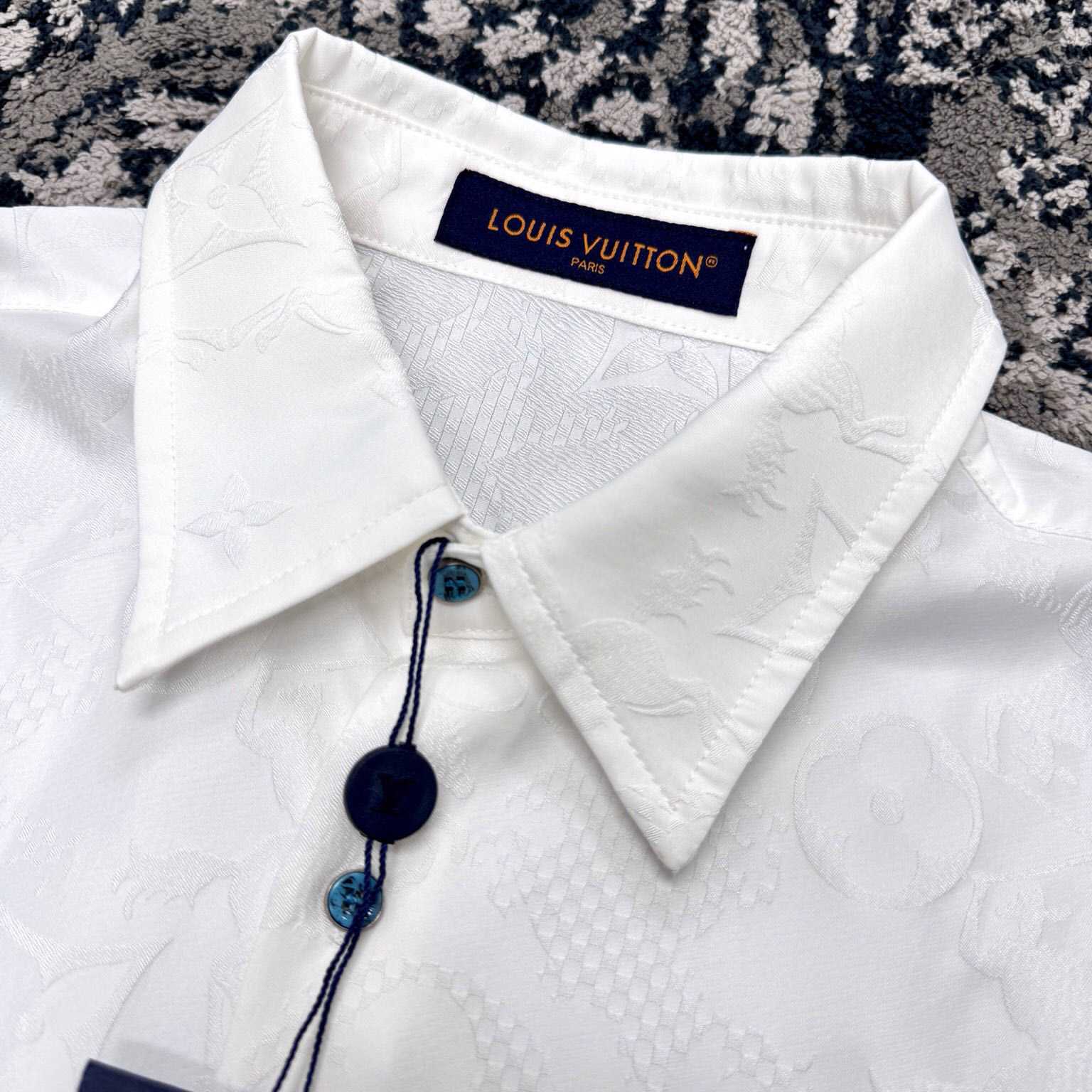 Louis Vuitton Long-Sleeved Jacquard Silk Shirt - PerfectKickZ