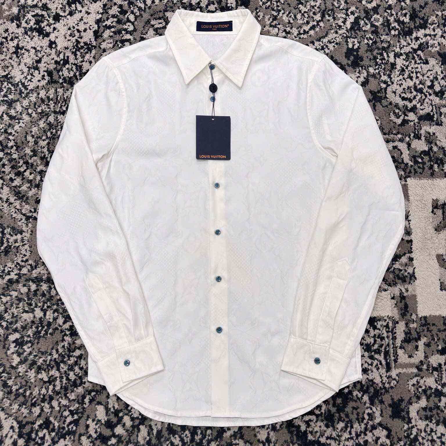 Louis Vuitton Long-Sleeved Jacquard Silk Shirt - PerfectKickZ