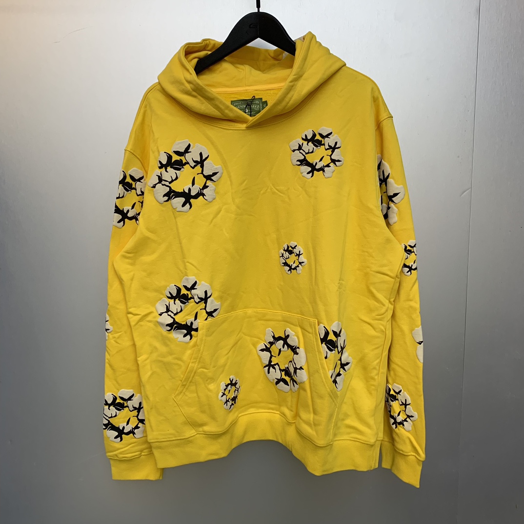 Denim Tears Cactus Tears Wreath Hoodie Yellow - PerfectKickZ