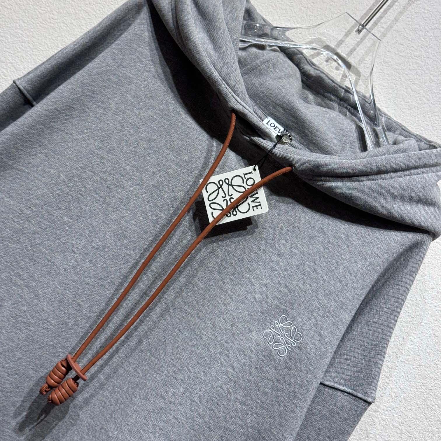 Loewe Relaxed fit Hoodie In Cotton Grey - PerfectKickZ
