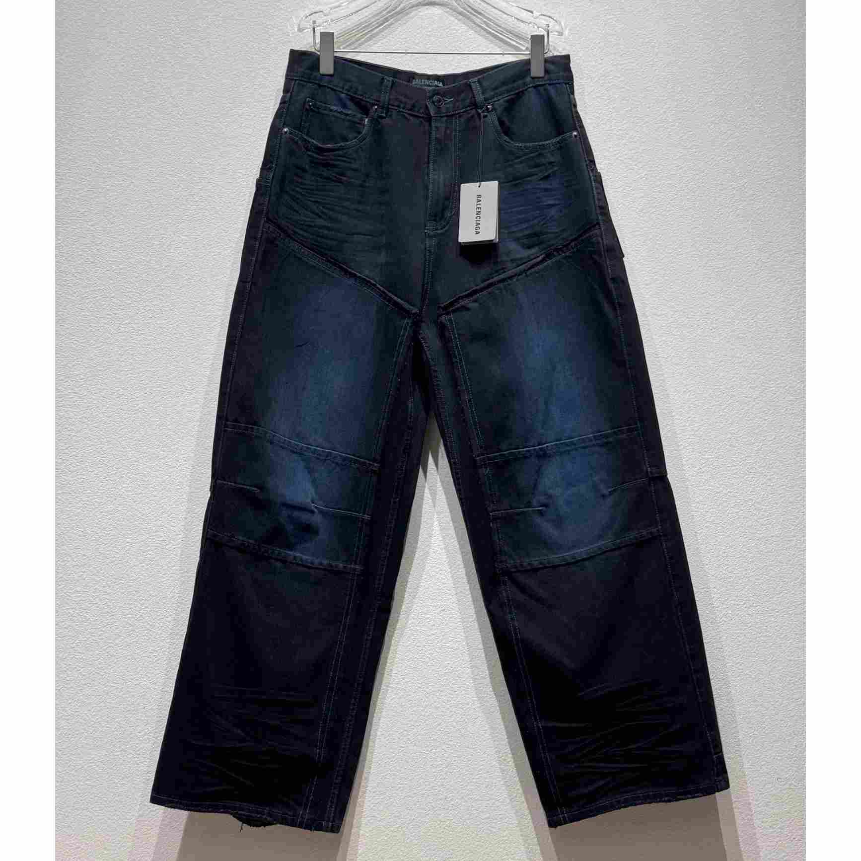 Balenciaga Double Knee Pants In Dark Blue  - PerfectKickZ