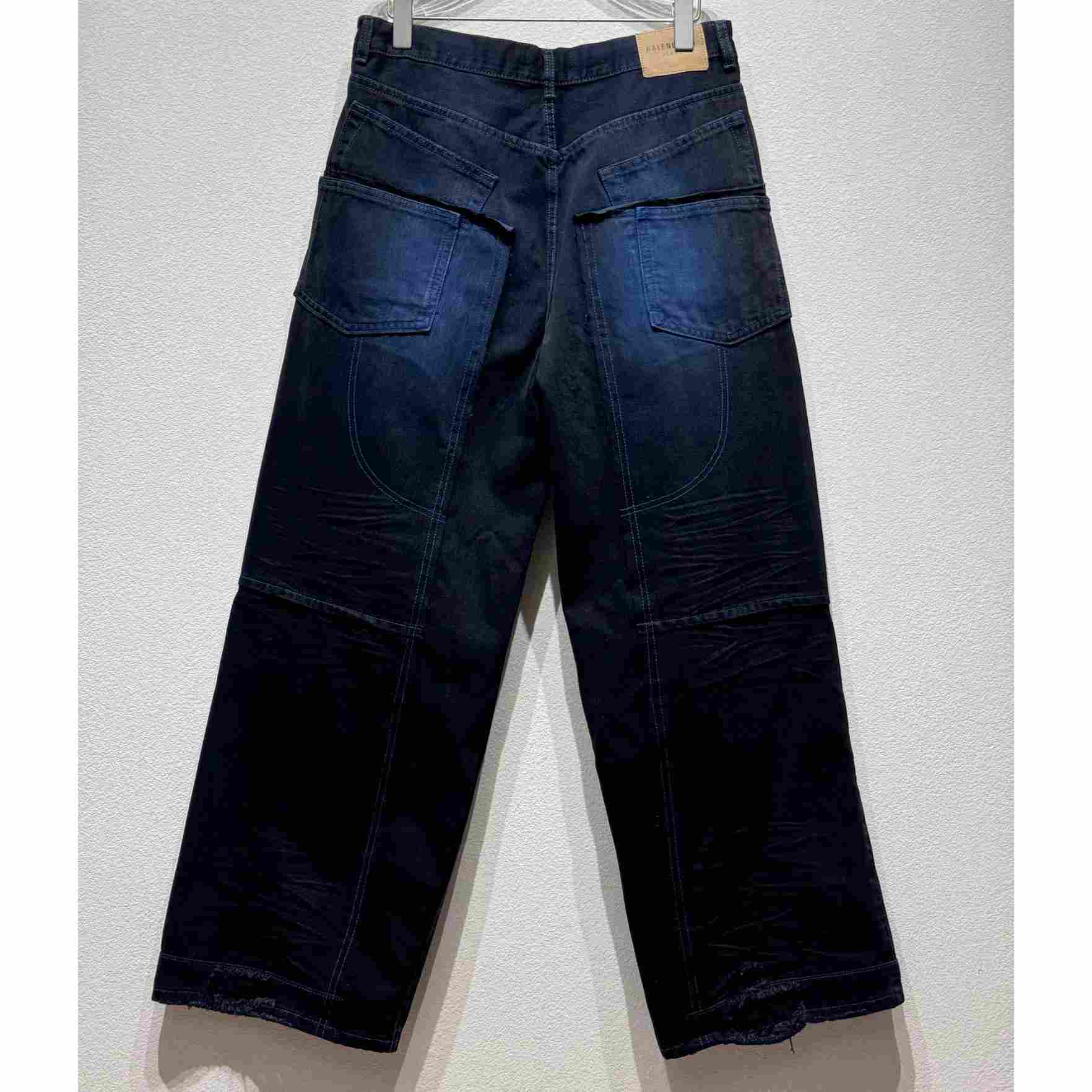 Balenciaga Double Knee Pants In Dark Blue  - PerfectKickZ