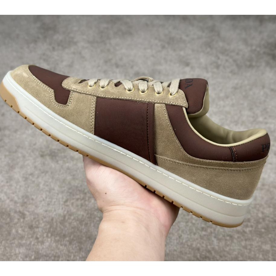 Prada Downtown Suede And Re-Nylon Sneakers - PerfectKickZ